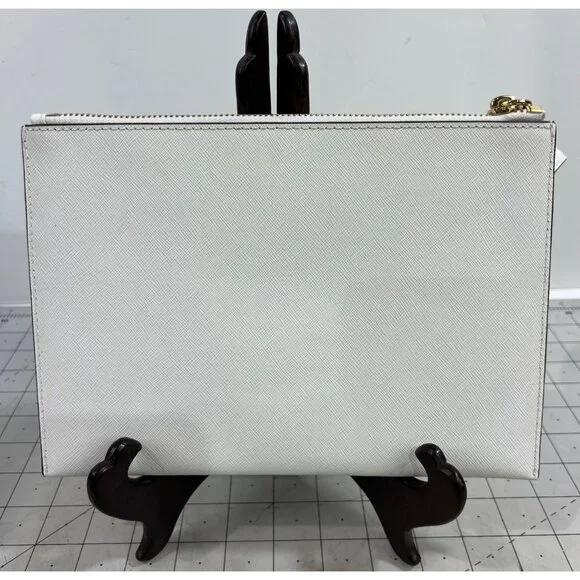 Michael Kors Jet Set Dragonfly White Wristlet Clutch NWOT Leather - Picture 3 of 6